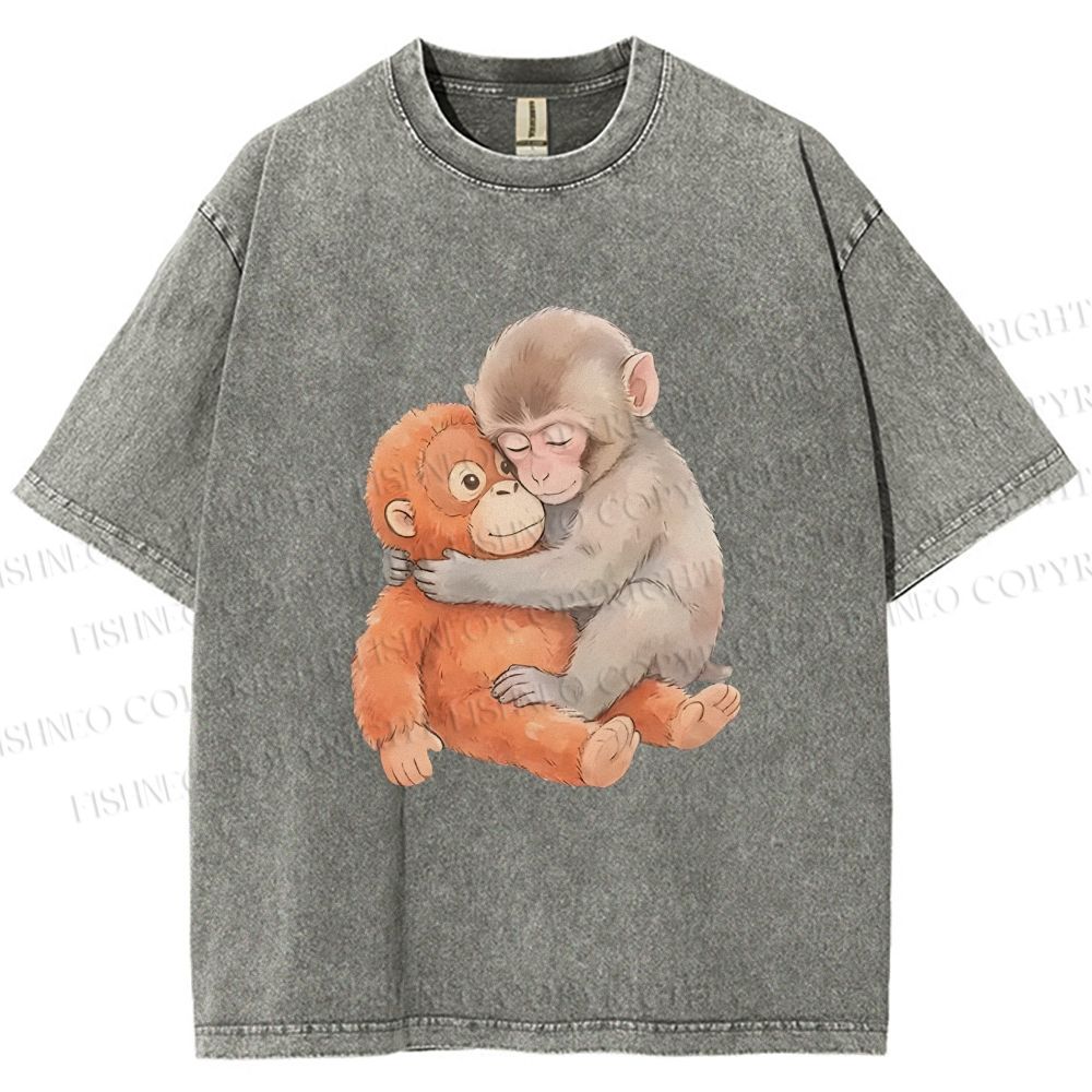 Unisex Poor Punch Printed Washed Tee