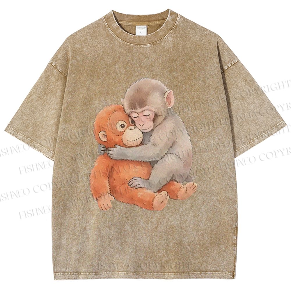 Unisex Poor Punch Printed Washed Tee