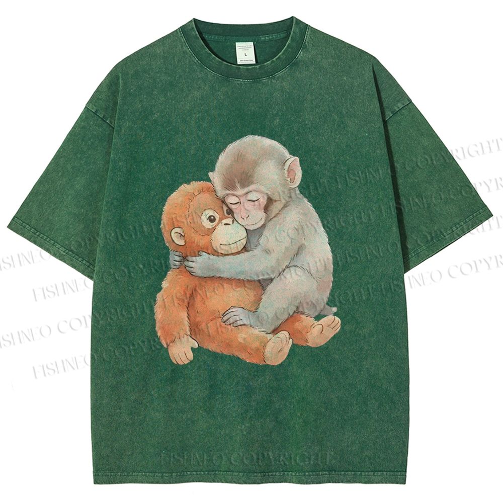 Unisex Poor Punch Printed Washed Tee
