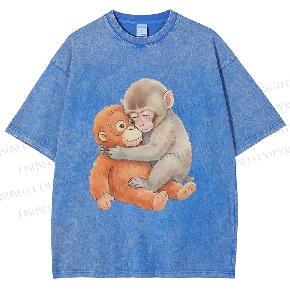 Unisex Poor Punch Printed Washed Tee