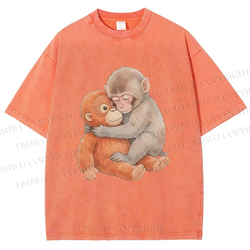 Unisex Poor Punch Printed Washed Tee