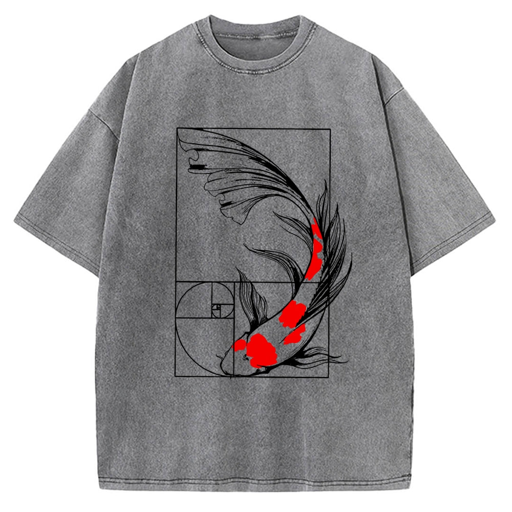 Golden Ratio Koi Vintage Washed T-shirt