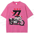 Unisex Suzuki Katana Printed Washed Tee