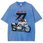 Unisex Suzuki Katana Printed Washed Tee