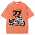 Unisex Suzuki Katana Printed Washed Tee
