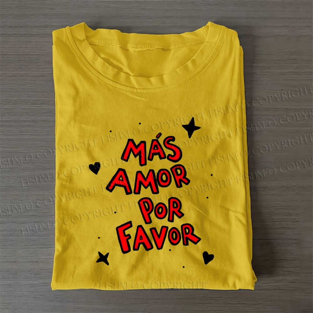 Mas Amor Por Favor Casual Cotton Folded T-shirt