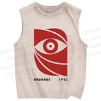 Unisex Bauhaus Eye Printed Washed Tank Top