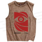 Unisex Bauhaus Eye Printed Washed Tank Top