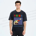 Unisex Yayoi Kusama Colorful Bird Printed Washed Tee