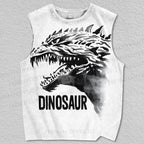 Unisex Ink Painting Dinosaur Printed Tank Top