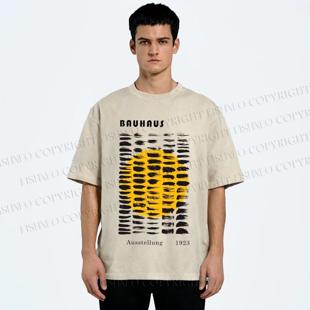 Unisex Bauhaus Geometry Printed Washed Tee
