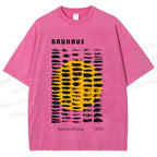 Unisex Bauhaus Geometry Printed Washed Tee