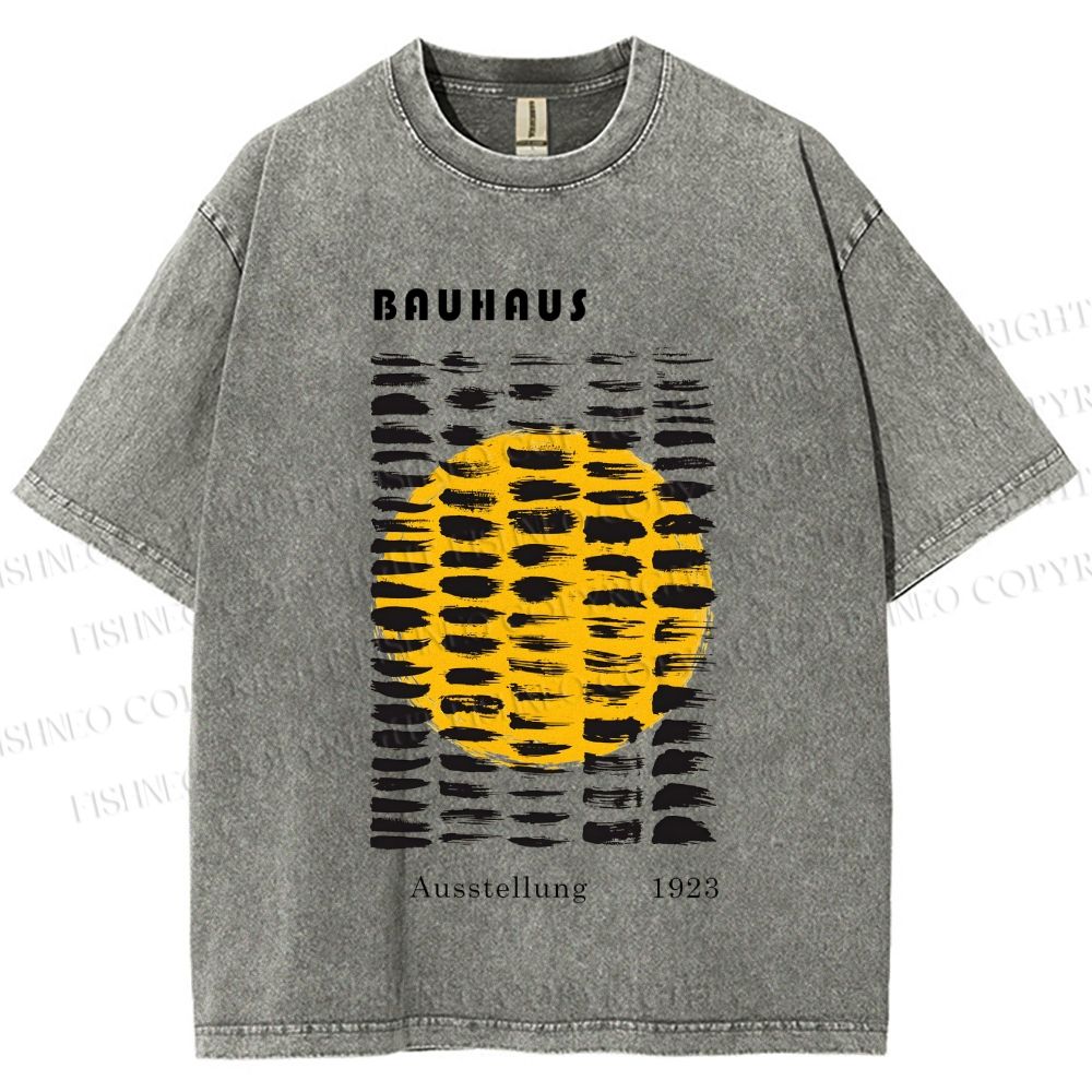 Unisex Bauhaus Geometry Printed Washed Tee