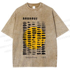 Unisex Bauhaus Geometry Printed Washed Tee