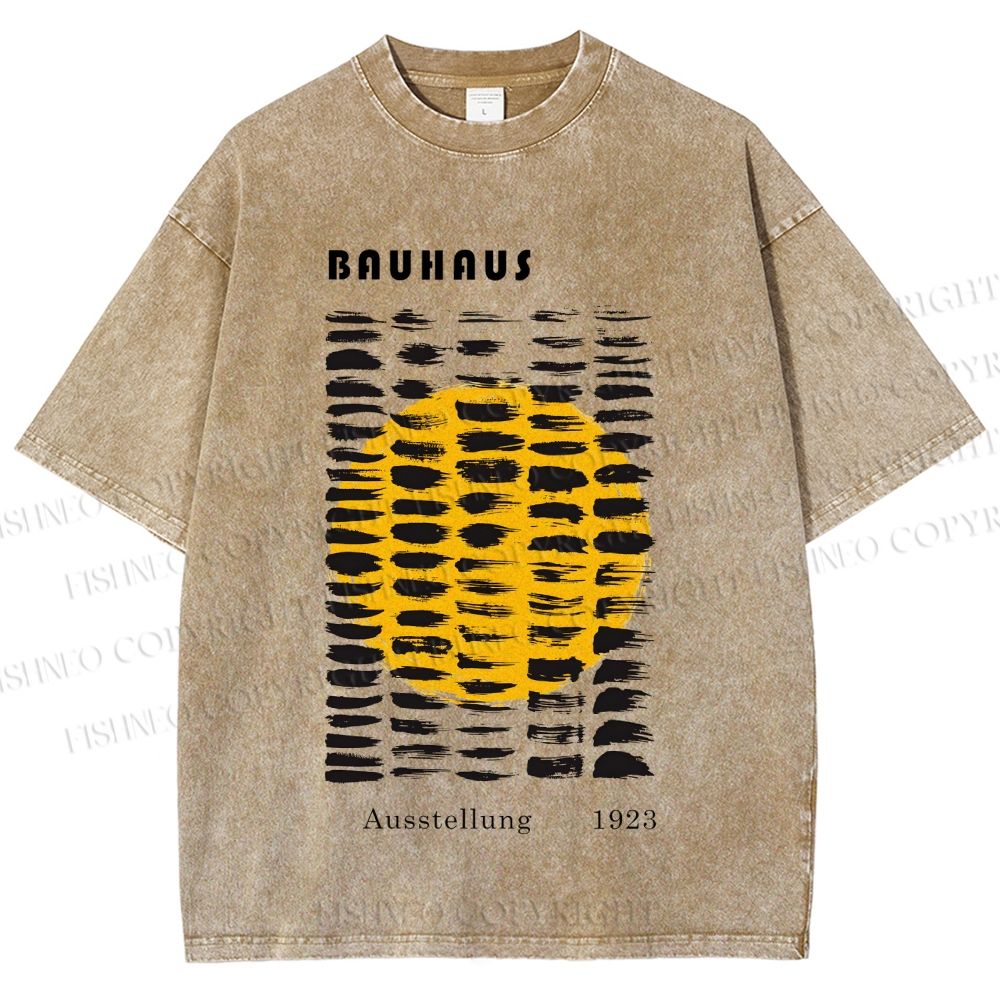 Unisex Bauhaus Geometry Printed Washed Tee