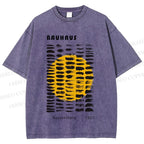 Unisex Bauhaus Geometry Printed Washed Tee
