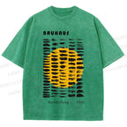 Unisex Bauhaus Geometry Printed Washed Tee