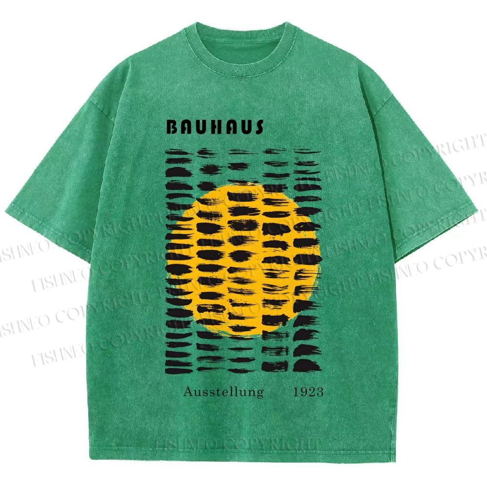 Unisex Bauhaus Geometry Printed Washed Tee