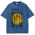Unisex Bauhaus Geometry Printed Washed Tee
