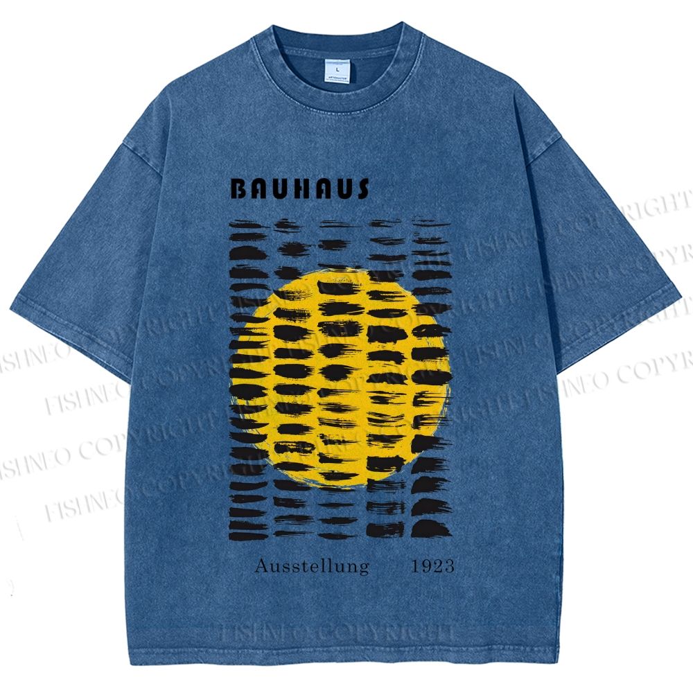 Unisex Bauhaus Geometry Printed Washed Tee