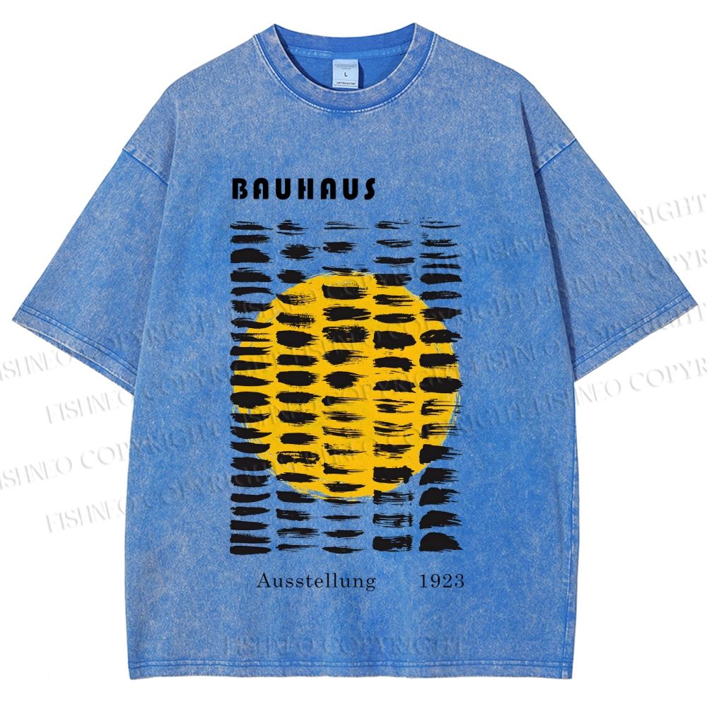 Unisex Bauhaus Geometry Printed Washed Tee