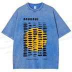 Unisex Bauhaus Geometry Printed Washed Tee