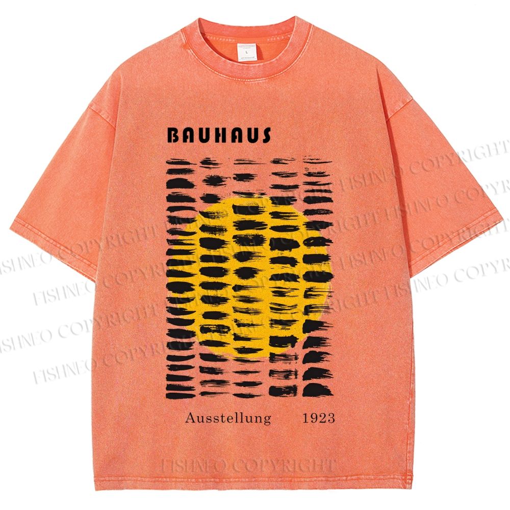 Unisex Bauhaus Geometry Printed Washed Tee