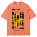 Unisex Bauhaus Geometry Printed Washed Tee