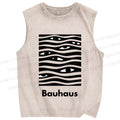 Unisex Bauhaus Wave Eyes Printed Washed Tank Top