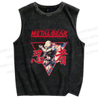 Unisex Metal Gear Solid Cyborg Ninja Printed Washed Tank Top