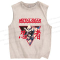 Unisex Metal Gear Solid Cyborg Ninja Printed Washed Tank Top