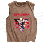 Unisex Metal Gear Solid Cyborg Ninja Printed Washed Tank Top