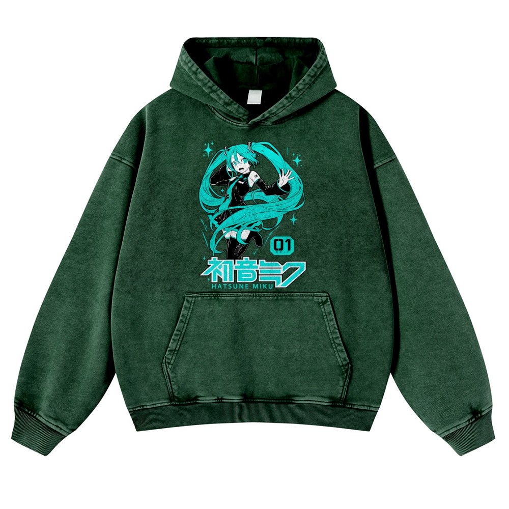 Hatsune Miku Vintage Washed Thick Cotton Hoodie
