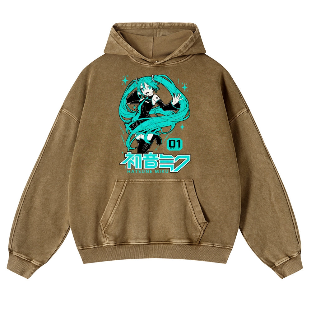 Hatsune Miku Vintage Washed Thick Cotton Hoodie