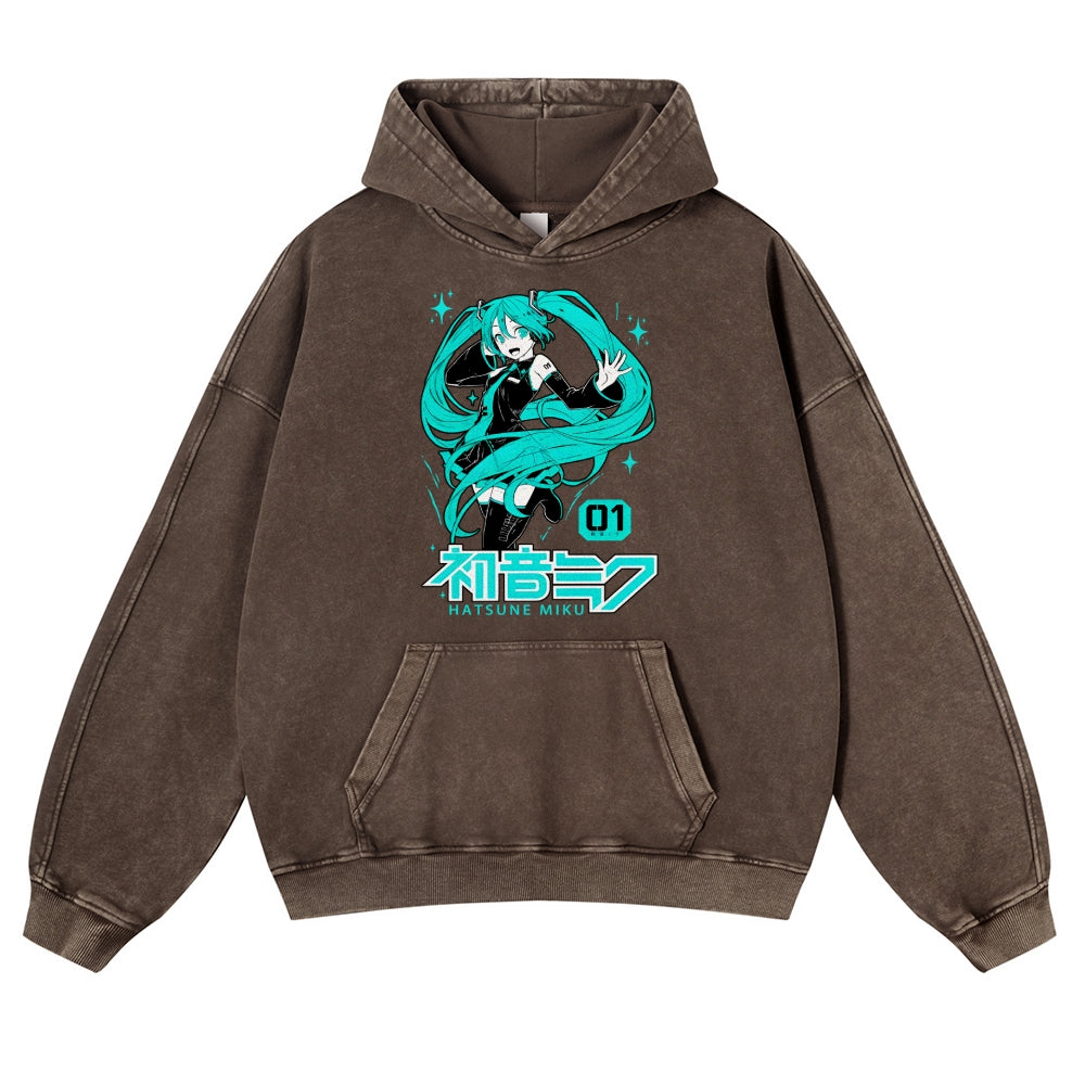 Hatsune Miku Vintage Washed Thick Cotton Hoodie
