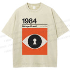 Unisex George Orwell Art Eyes Printed Washed Tee