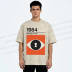 Unisex George Orwell Art Eyes Printed Washed Tee