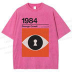 Unisex George Orwell Art Eyes Printed Washed Tee