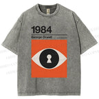 Unisex George Orwell Art Eyes Printed Washed Tee