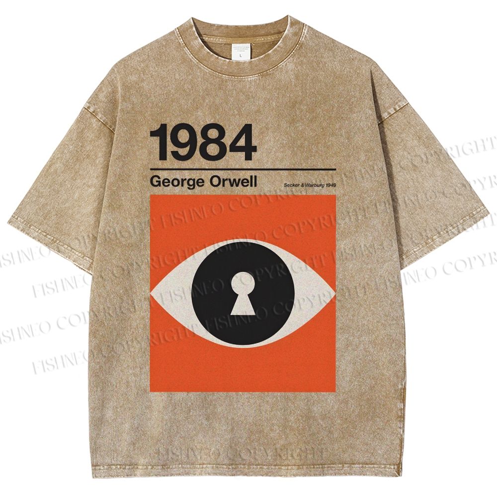 Unisex George Orwell Art Eyes Printed Washed Tee