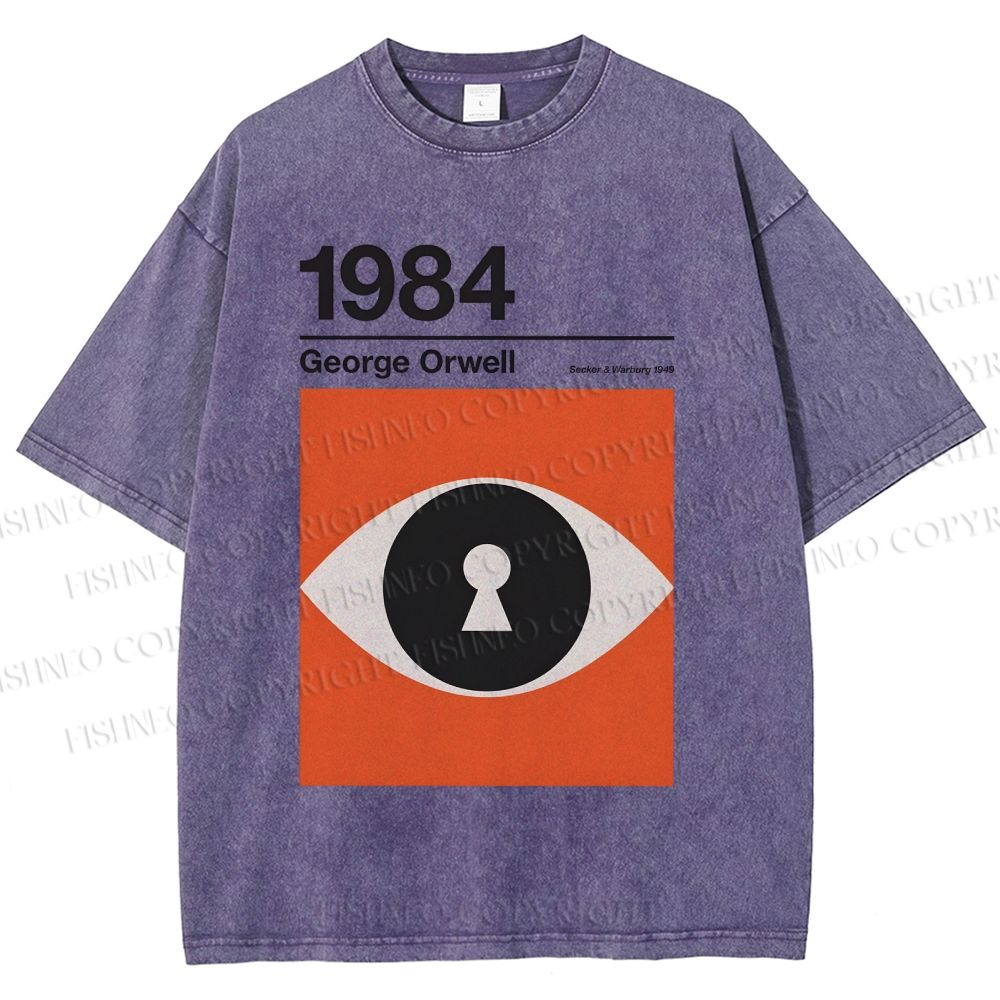 Unisex George Orwell Art Eyes Printed Washed Tee