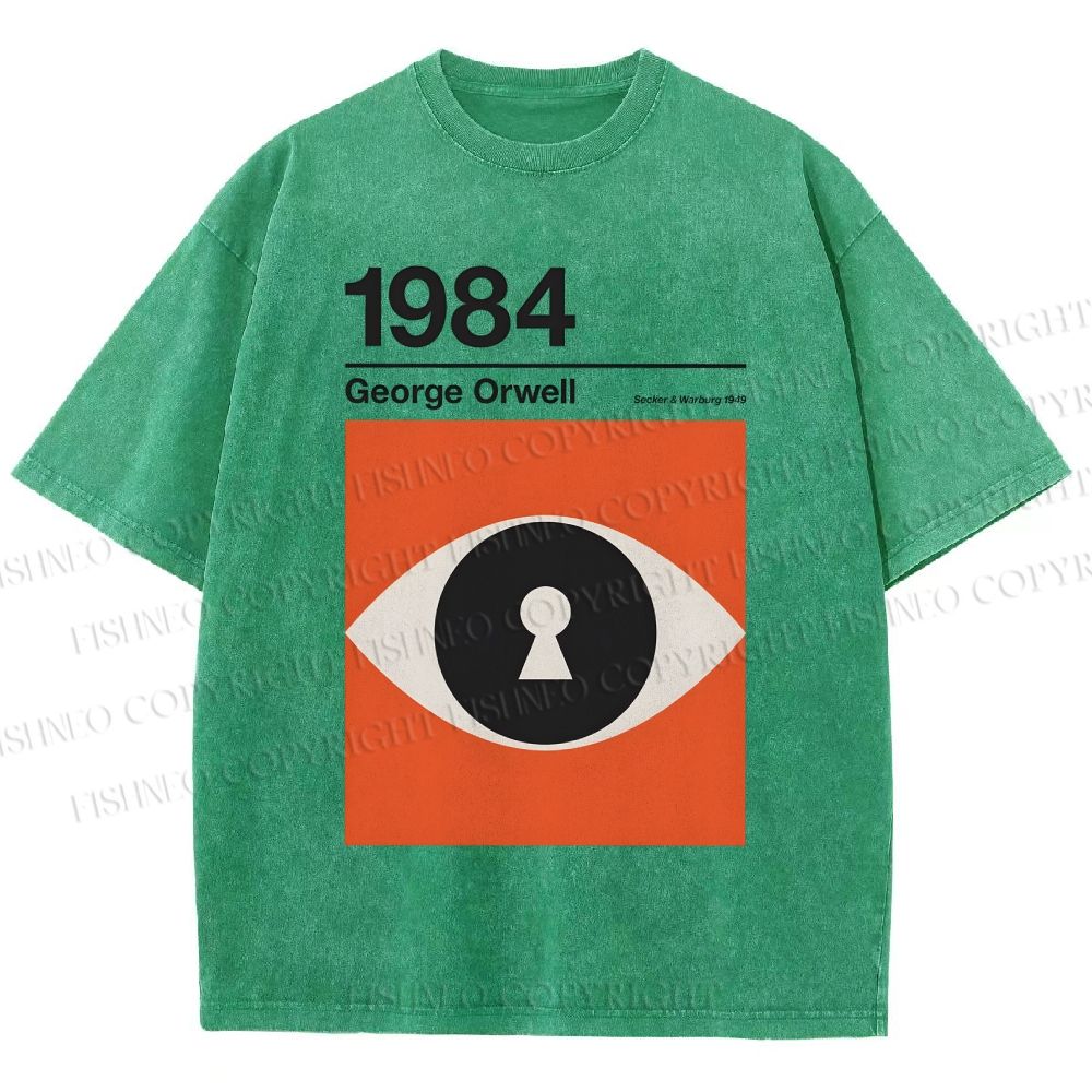 Unisex George Orwell Art Eyes Printed Washed Tee
