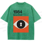 Unisex George Orwell Art Eyes Printed Washed Tee
