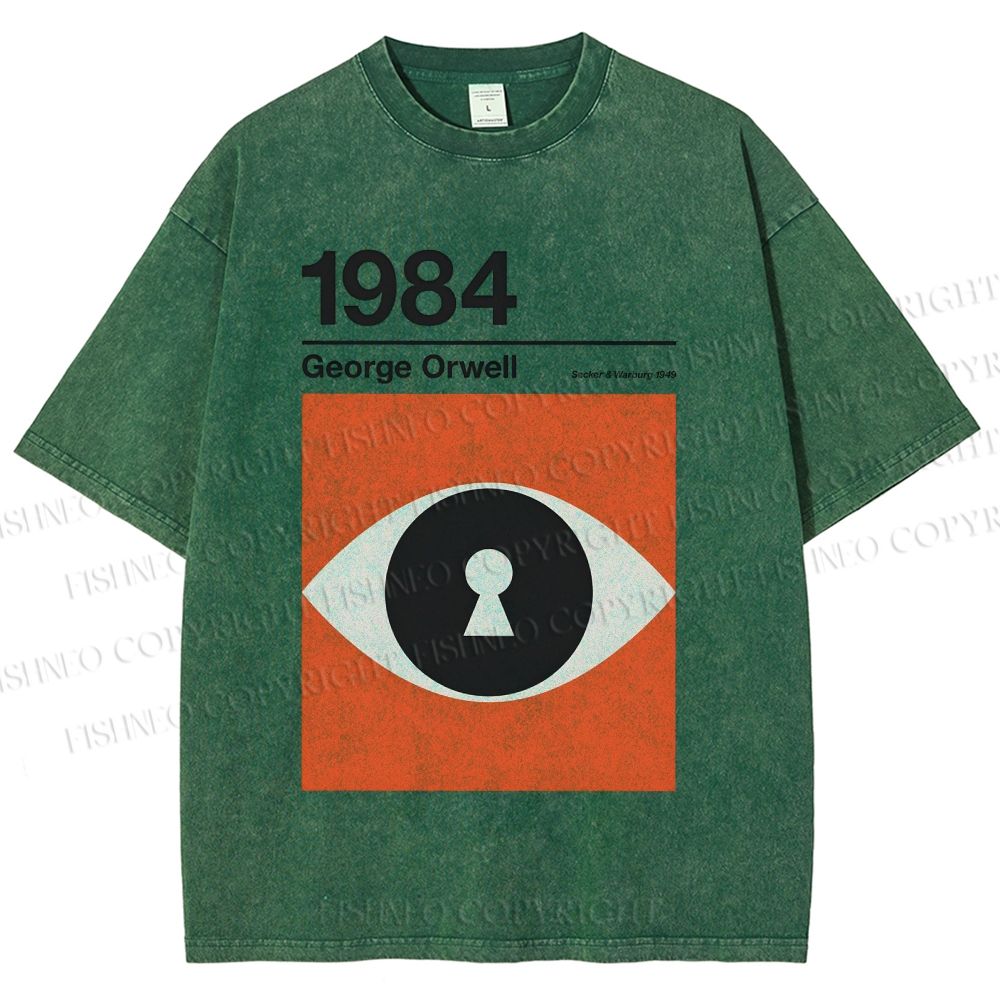 Unisex George Orwell Art Eyes Printed Washed Tee
