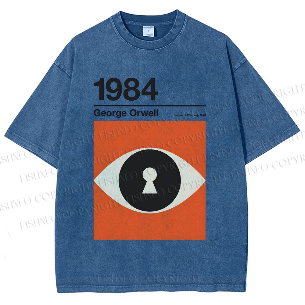Unisex George Orwell Art Eyes Printed Washed Tee