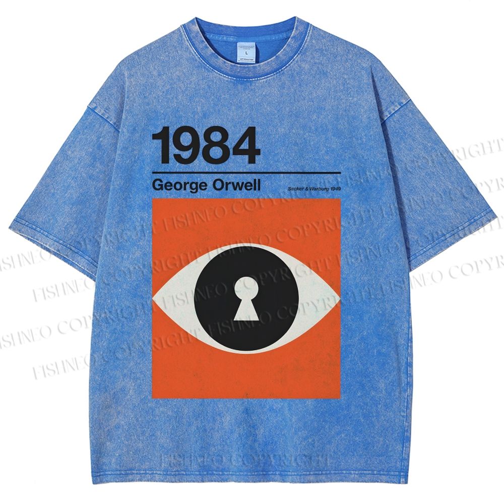 Unisex George Orwell Art Eyes Printed Washed Tee