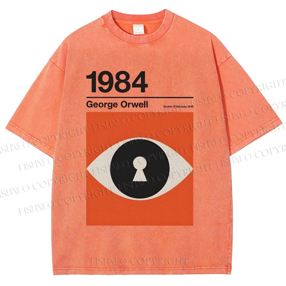 Unisex George Orwell Art Eyes Printed Washed Tee