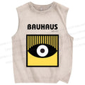 Unisex Bauhaus Eyes Printed Washed Tank Top