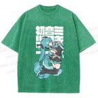 Unisex Hatsune Miku Printed Washed Tee