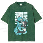 Unisex Hatsune Miku Printed Washed Tee